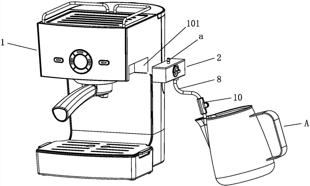 一种可置换不同发泡装置的咖啡机的制作方法