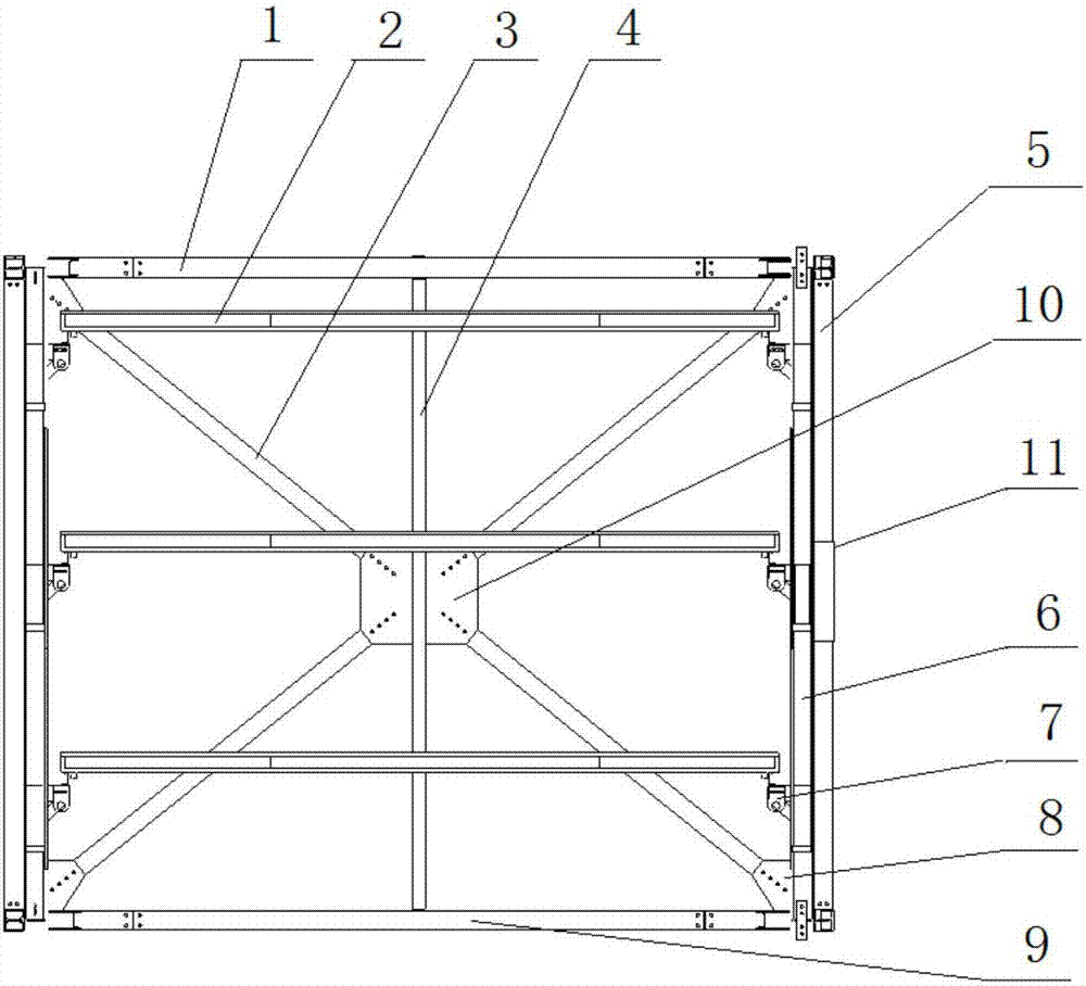 米字斜拉型钢结构安全框架的制作方法