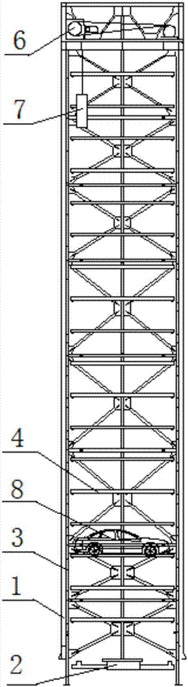 提升架平层定位回转升降式塔形立体车库的制作方法