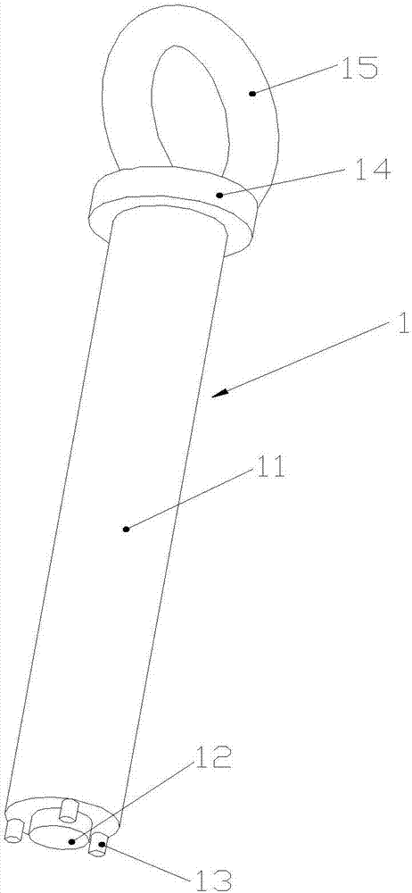 一种通孔用吊杆机构及其使用方法与流程
