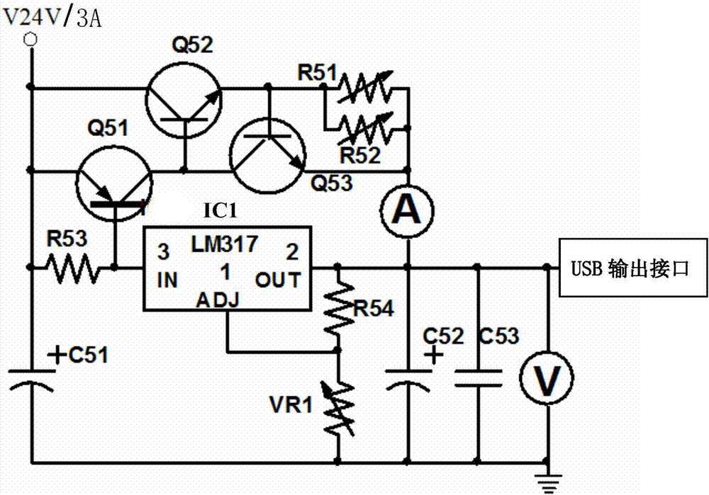 一种带输出显示功能的可调适配器电路的制作方法