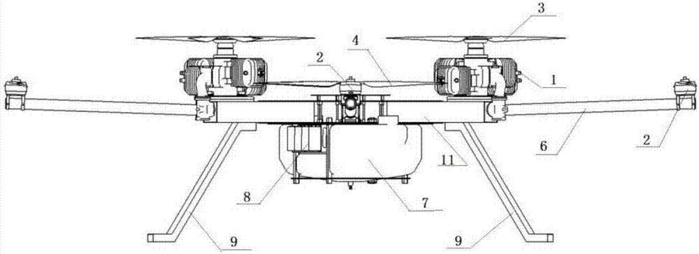 大载重长航时油电混合动力多旋翼无人飞行器的制作方法