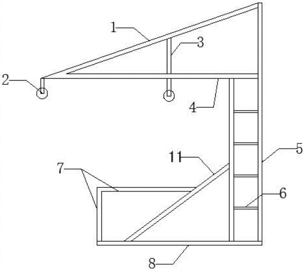 高处焊接钢梁悬臂的移动平台装置的制作方法