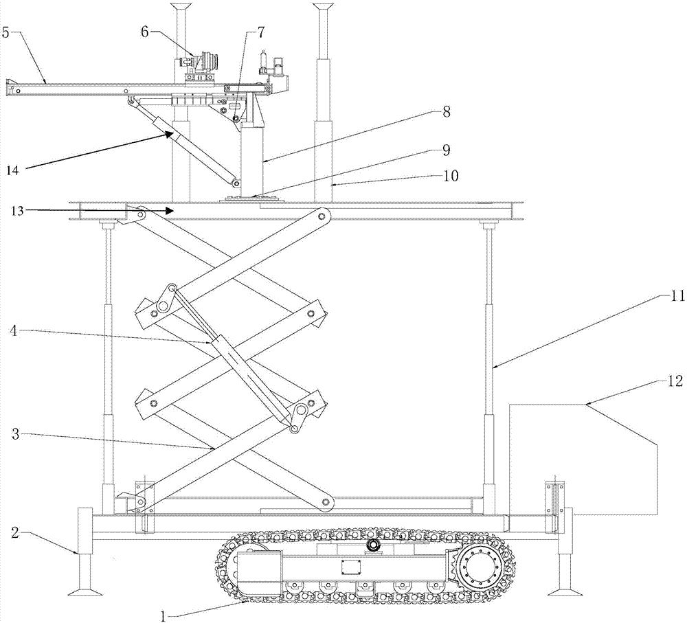 一种履带式升降平台液压钻机及其工作方法与流程