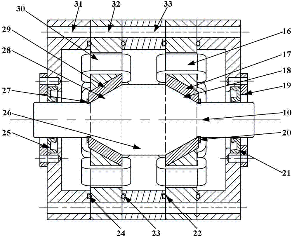 一种磁液双悬浮支承分断式锥形轴承的制作方法