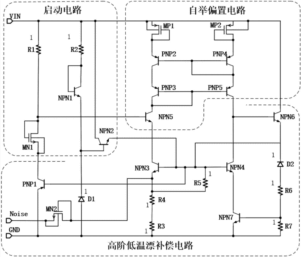 一种无运放高阶低温漂带隙基准电路的制作方法