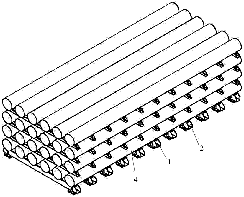 一种用于放置整垛铝棒的底部隔条组件的制作方法