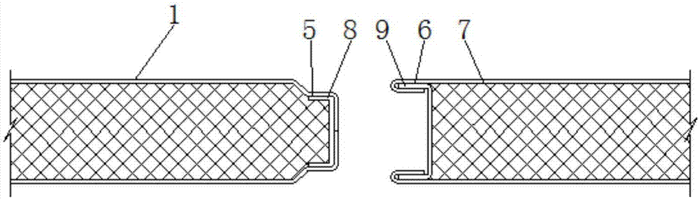 隔墙金属面夹芯板企口连接结构的制作方法