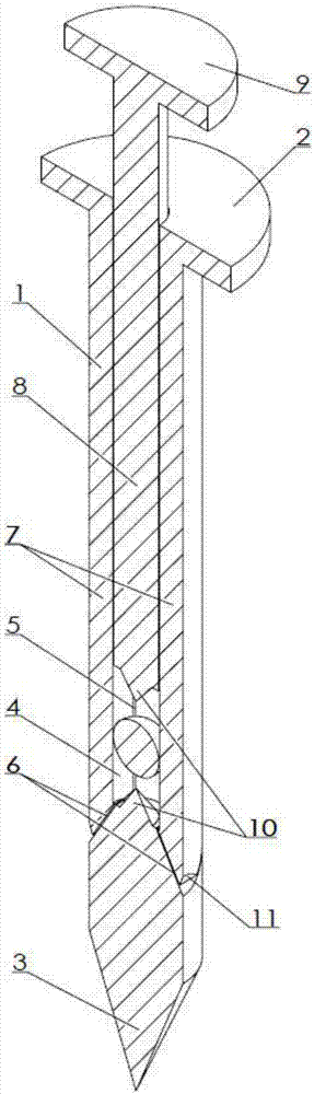 一种顶杆胀球式分叉元钉的制作方法