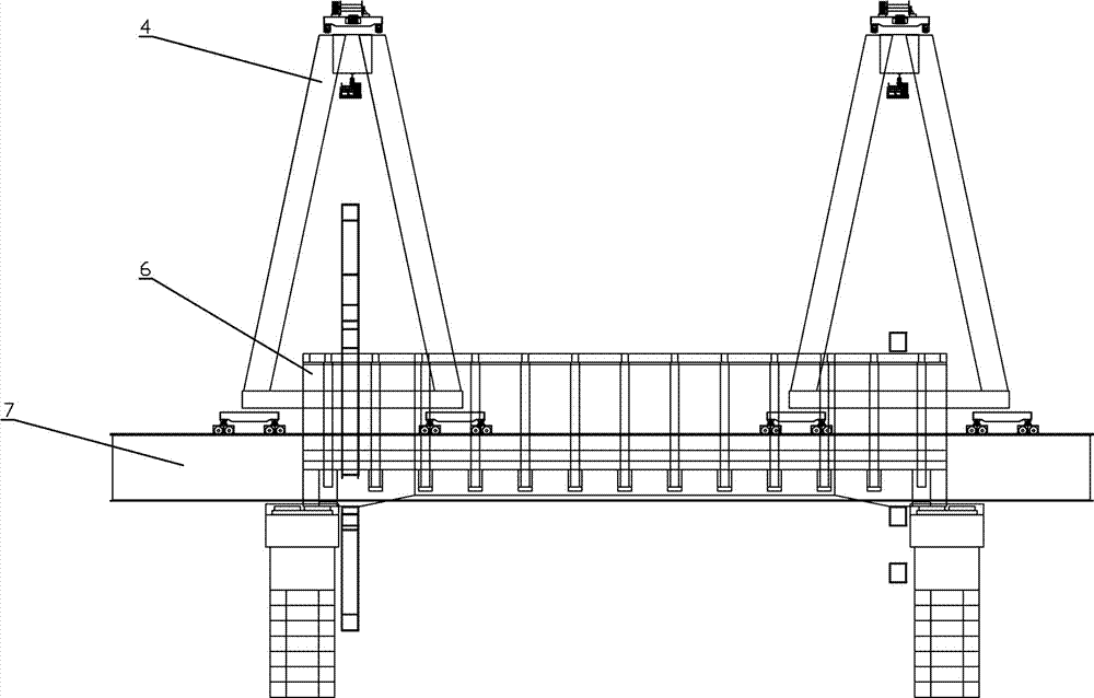 架槽机扁担梁空中偏转翻身换位方法及装置与流程