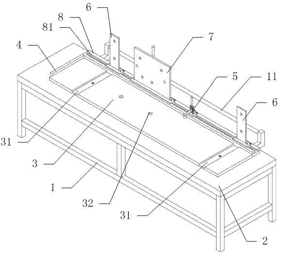 一种淋浴房中柱面板的开孔定位装置的制作方法