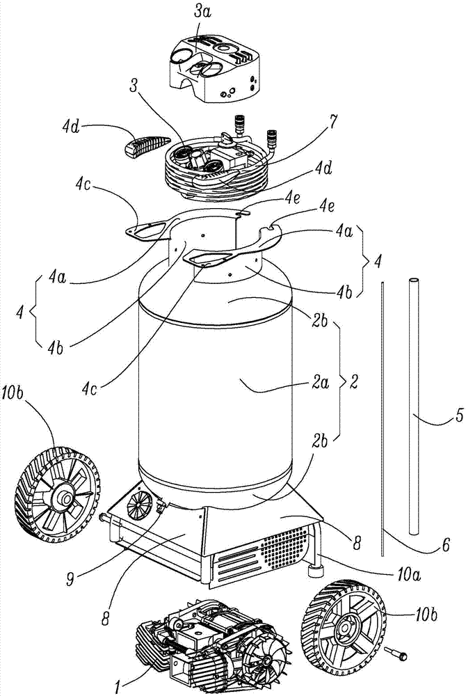 一种立式推拉移动型空气压缩机的结构的制作方法