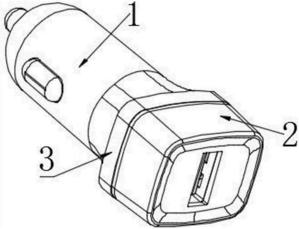 一种侧面带光圈显示的车载充电器的制作方法