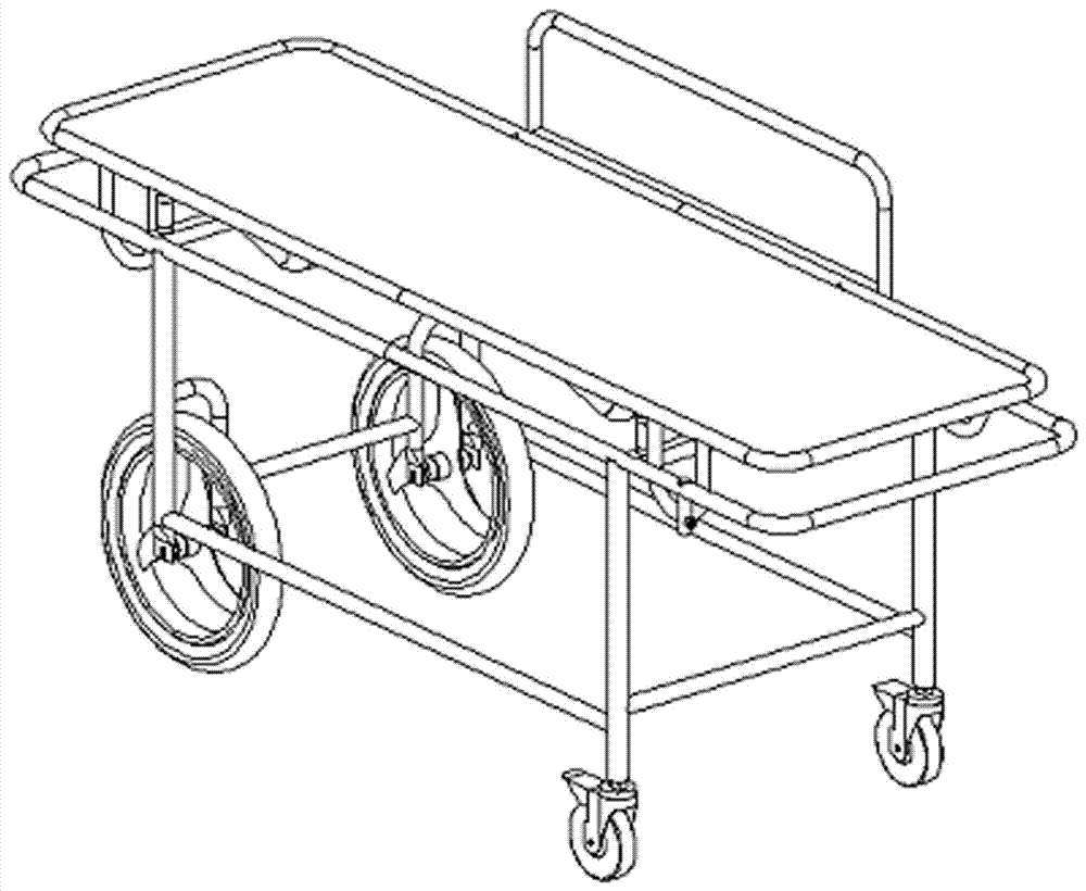一种具有直线推行辅助轮的担架推车的制作方法