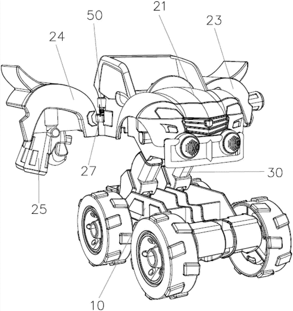 一种可变形的玩具车的制作方法