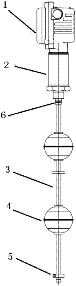 一种可测量多个液位的防爆型磁致伸缩液位计的制作方法