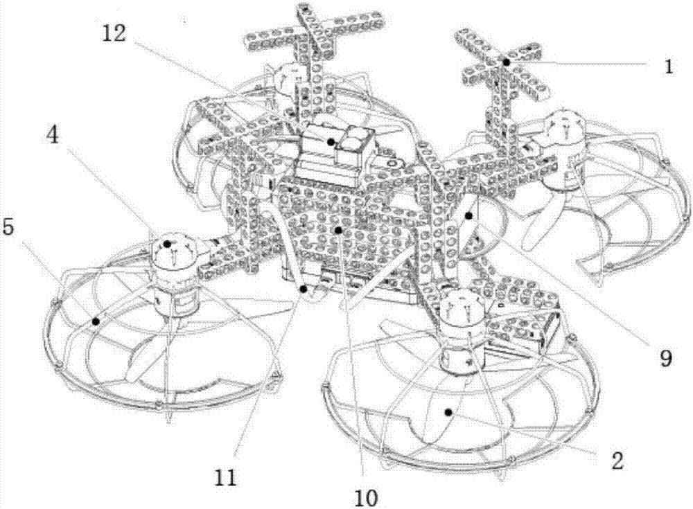 一种x形积木飞行机器人的制作方法