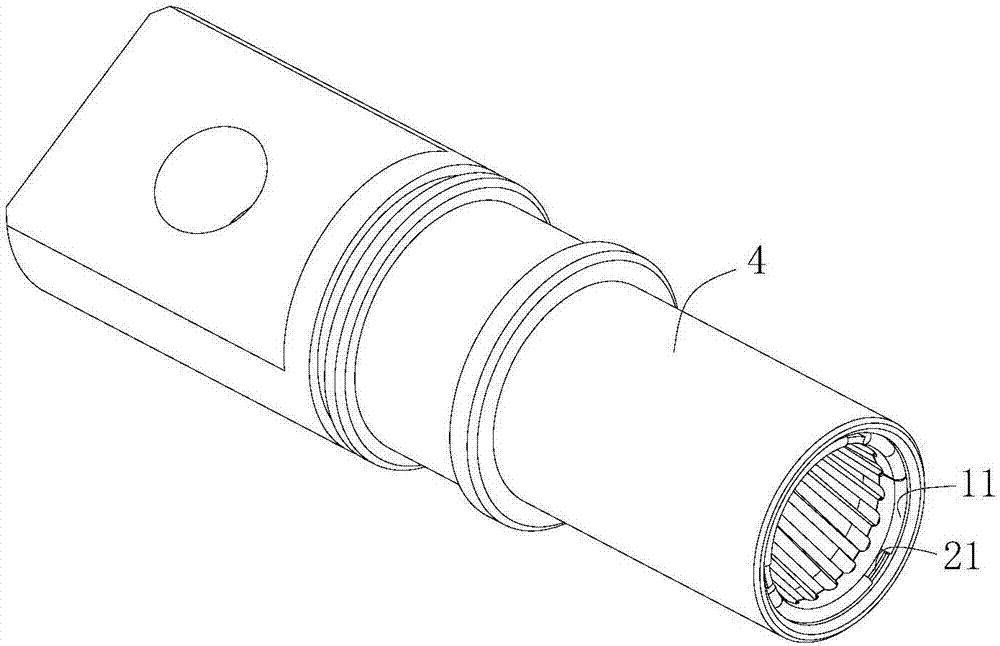 自固定式一体电连接器冠簧及电连接器冠簧插孔的制作方法