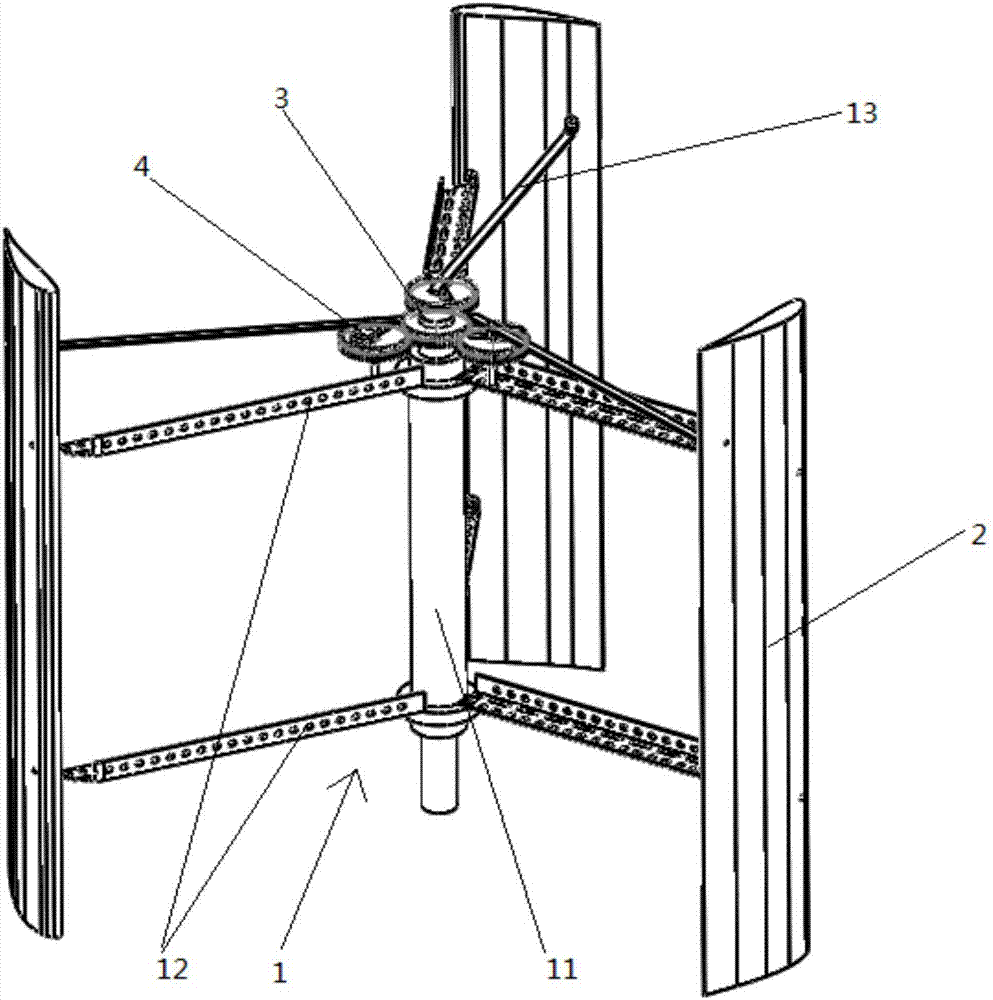 一种自动调整叶片攻角垂直轴风力发电机的制作方法