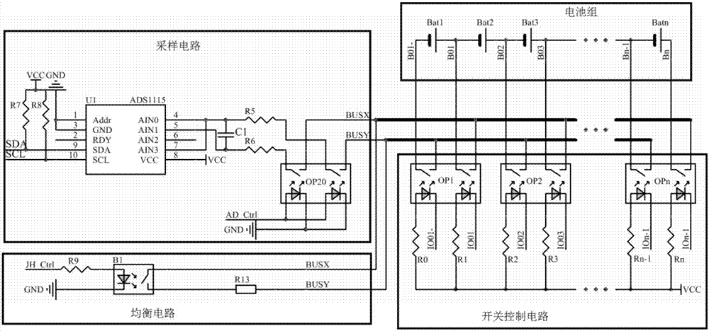 采样均衡总线复用的电路及方法、电池管理系统及电池组与流程