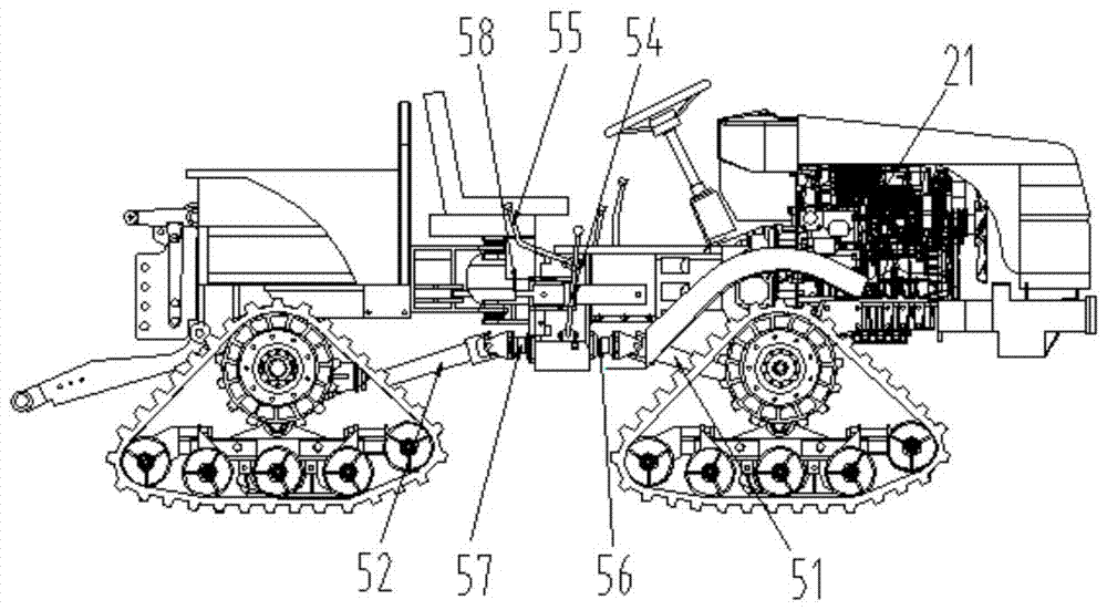 一种四驱四履带铰接式仿形拖拉机的制作方法