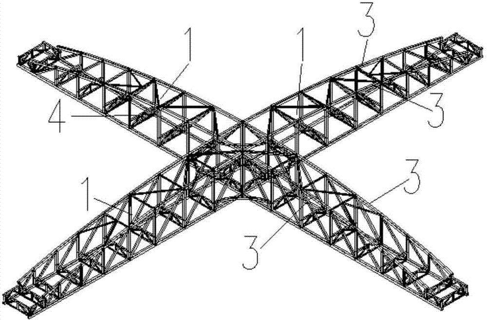 一种十字形铝合金人行天桥的制作方法