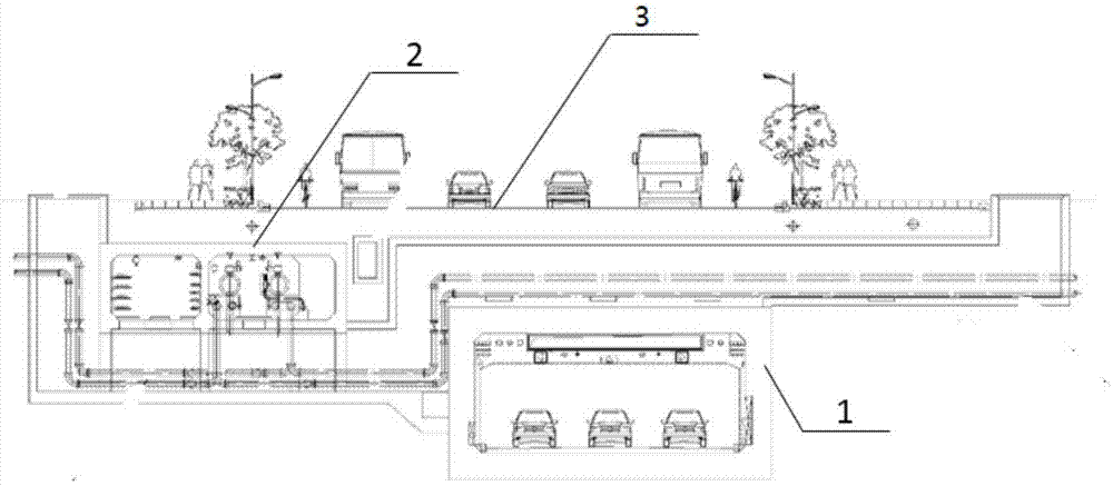 一种基于道路的地下管廊和地下车库联络道结构的制作