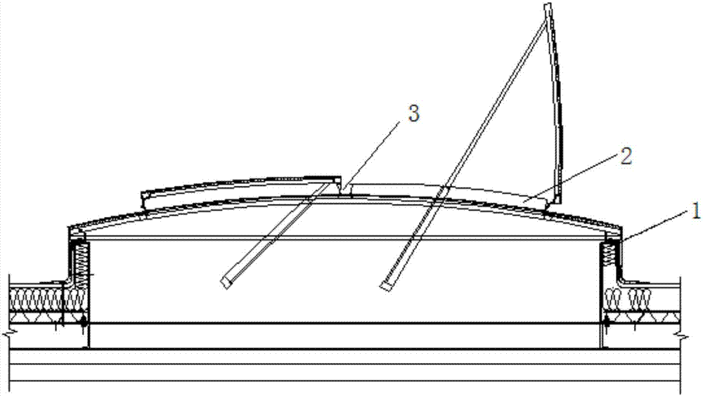 一种带有排水系统的圆拱形排烟天窗结构的制作方法