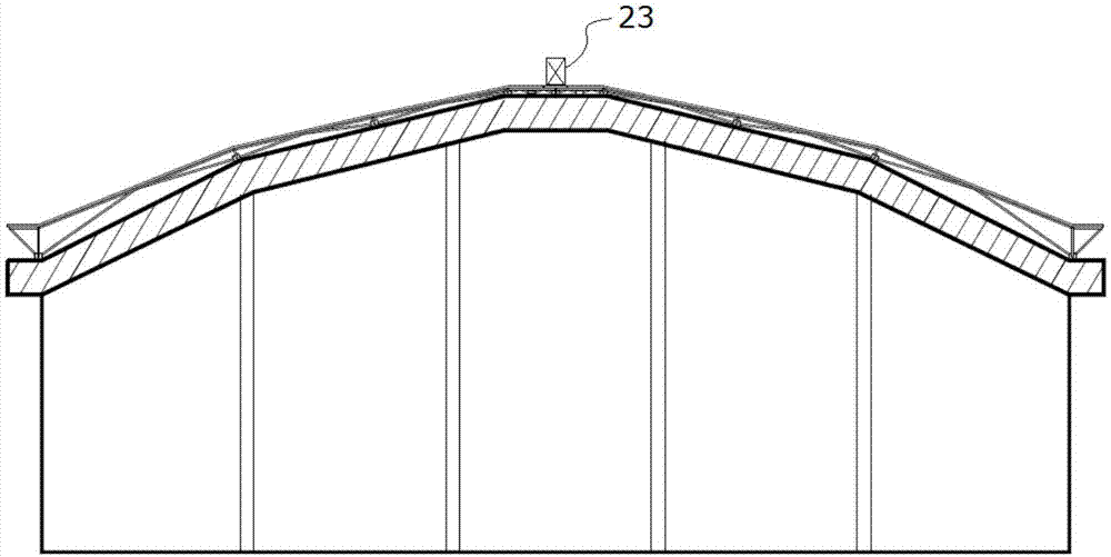 具有强制循环屋面通风系统的高大平房仓的制作方法