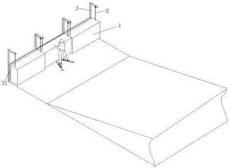 一种悬挂式雪场缓冲区防撞墙的制作方法