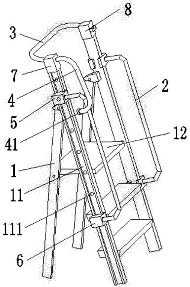 一种带护杆且能升降扶手的折叠梯的制作方法
