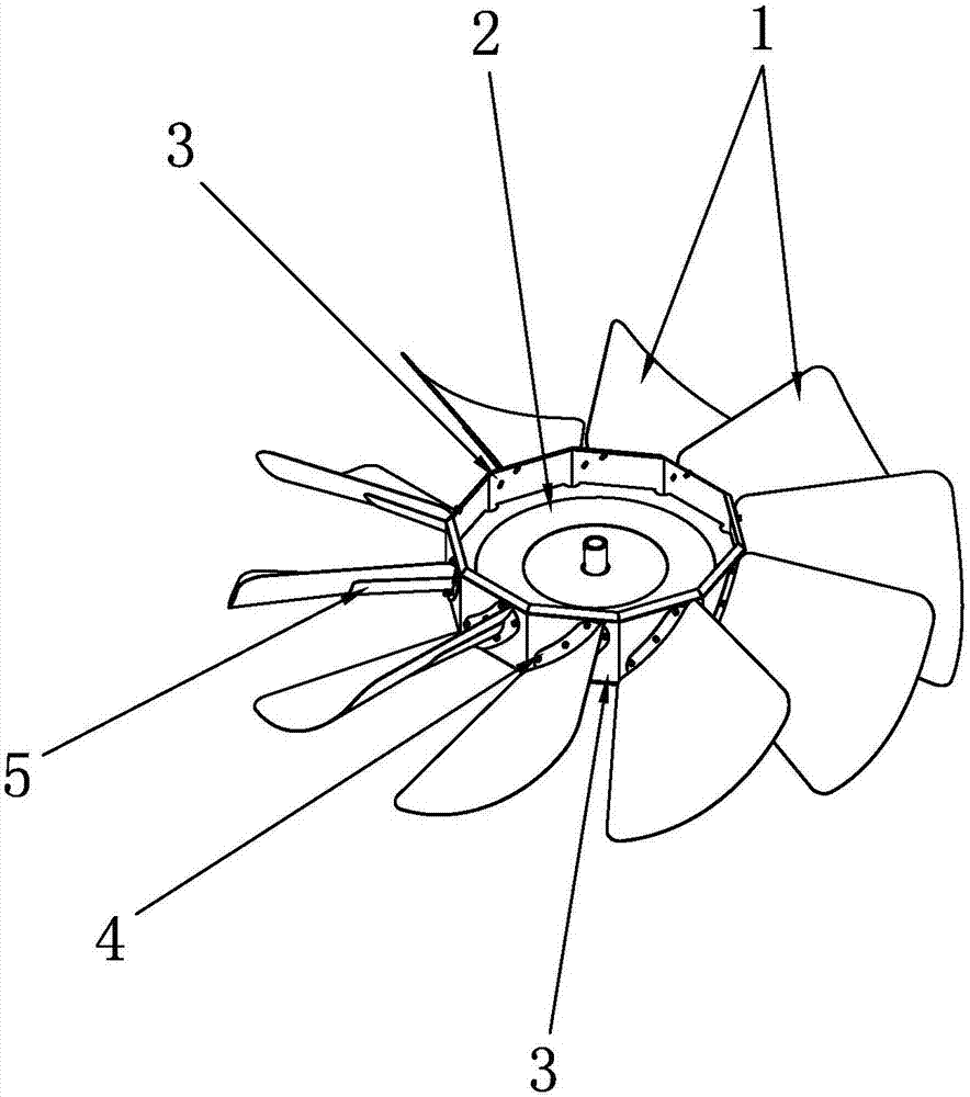 一种多边形轮毂低噪声冷却塔轴流风机的制作方法