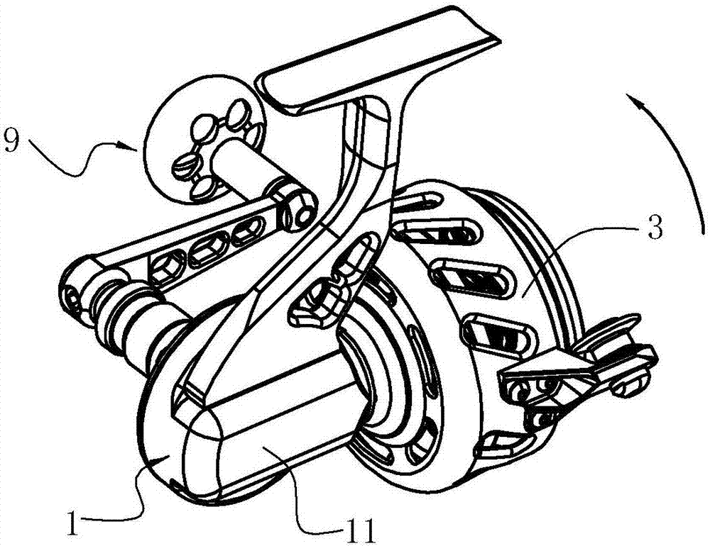 一种纺车式摇轮的主盖防松结构的制作方法