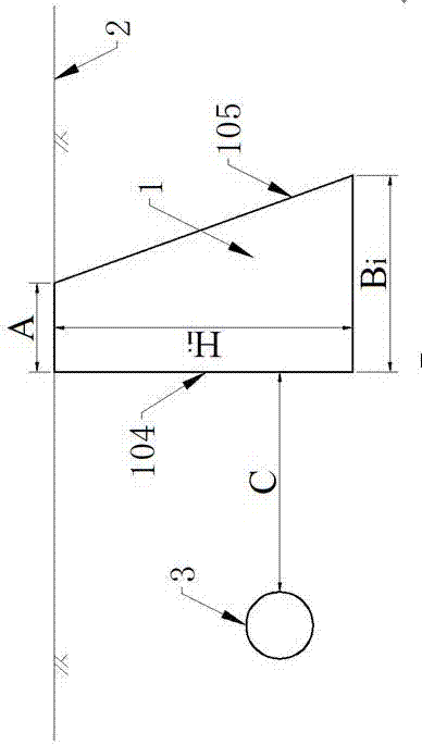 一种弧形渐变式地下防冲墙结构的制作方法