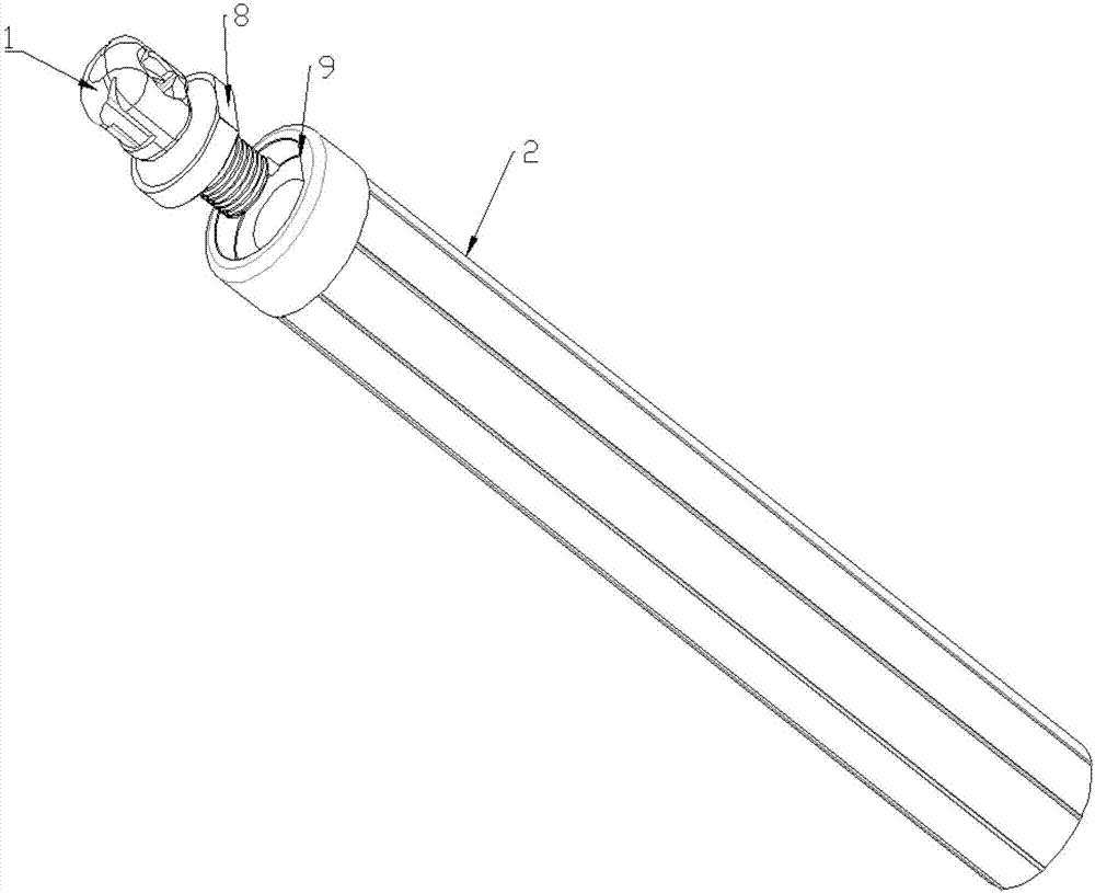 一种电动尾门撑杆弹簧导管止转结构的制作方法