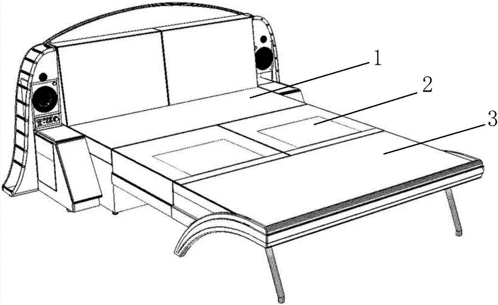 一种具有床中双开升降桌的沙发床的制作方法