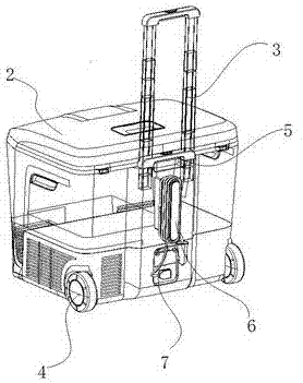 一种带拉杆和滚轮的车载冰箱的制作方法