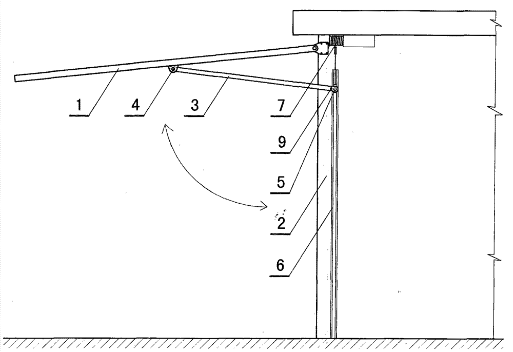 支撑杆滑移变角式电动翻启门的制作方法
