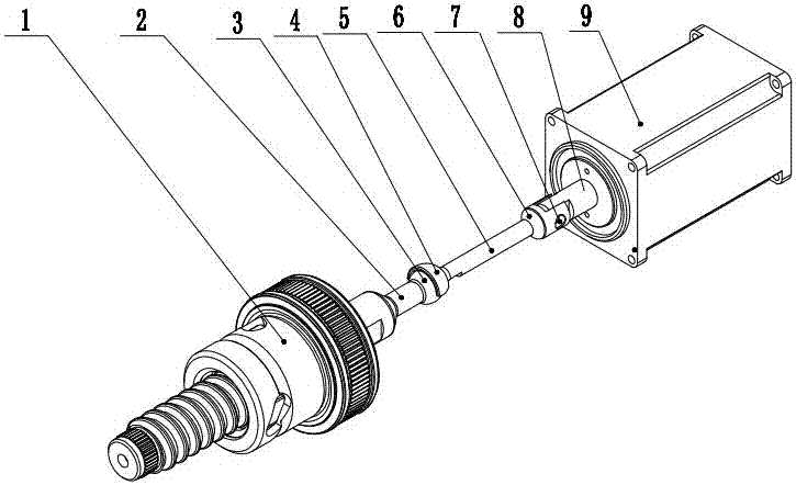 其特征在于所述滚珠丝杆(2)与驱动装置的连接处为球头(3),所述连接杆