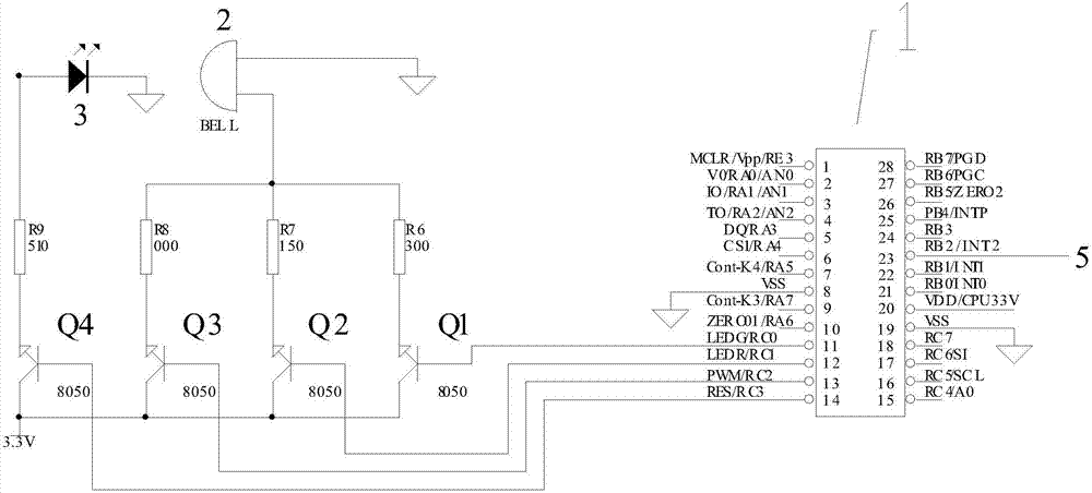 一种通过音响和LED灯光提示工作状态的肩咪的制作方法