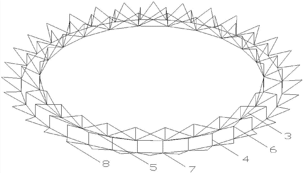 一种大开口型超大跨度弦支穹顶结构的制作方法