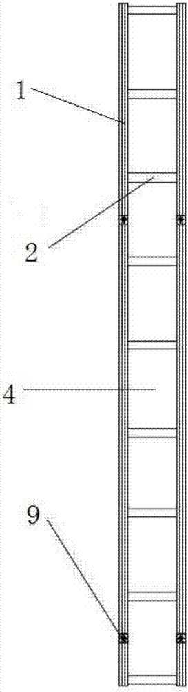 所述伸缩式爬梯支架(3)把所述爬梯主体(4)固定在电梯井道壁上,所述