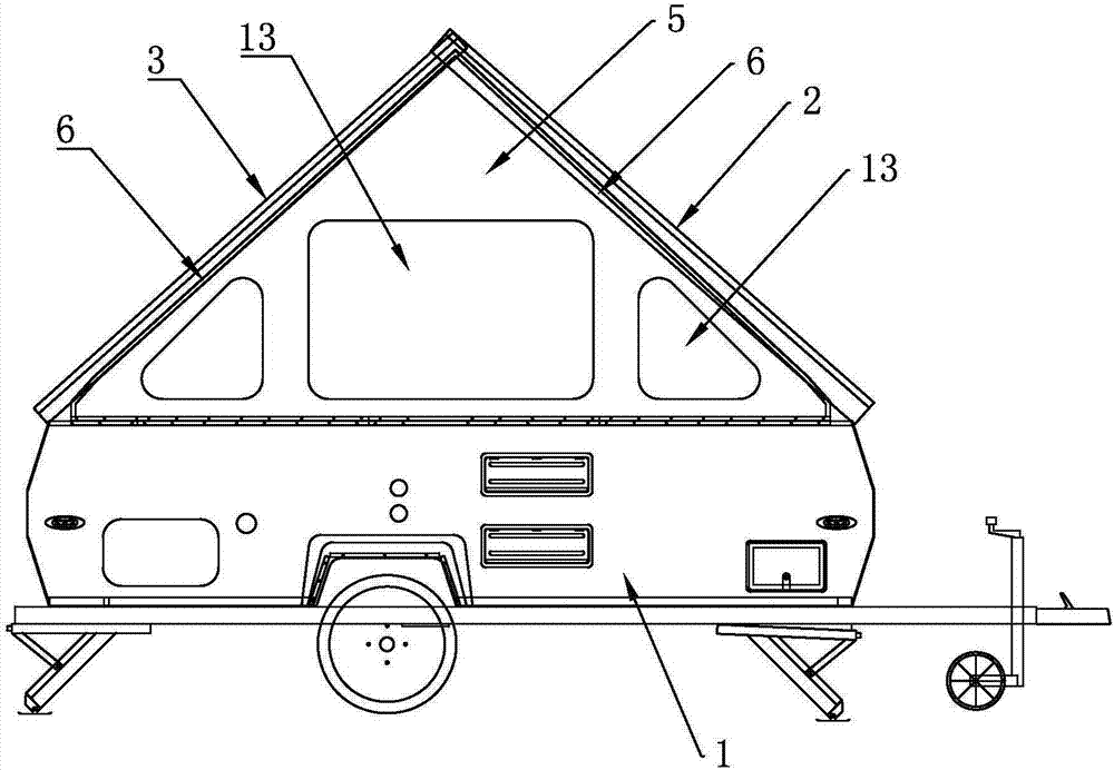 组合式尖顶拖挂房车的制作方法