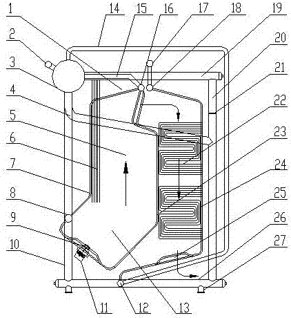 一种单锅筒横置式下进气燃气燃油角管锅炉的制作方法