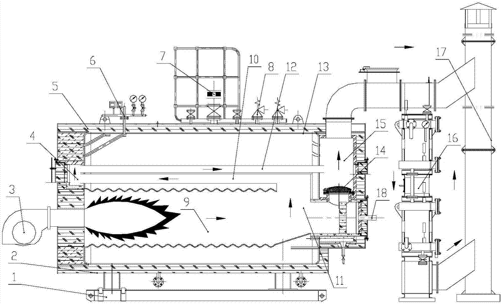 低氮排放冷凝式蒸汽锅炉的制作方法