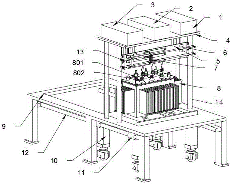 一种配电变压器的综合测试台结构的制作方法