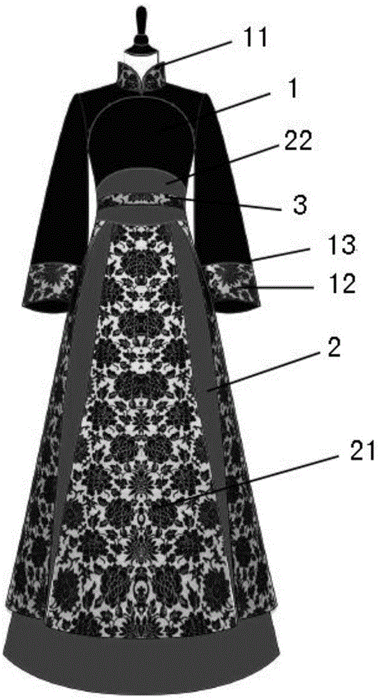 漳缎华服女袍的制作方法