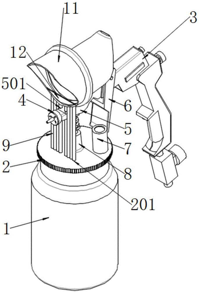 机械行业喷涂用的搅拌罐式结构的喷壶装置的制作方法