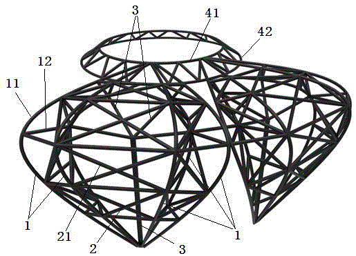 一种花瓣状曲线空间管桁架结构体系的制作方法