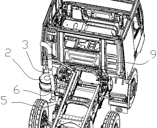 8×4重卡用立式排气系统安装结构的制作方法